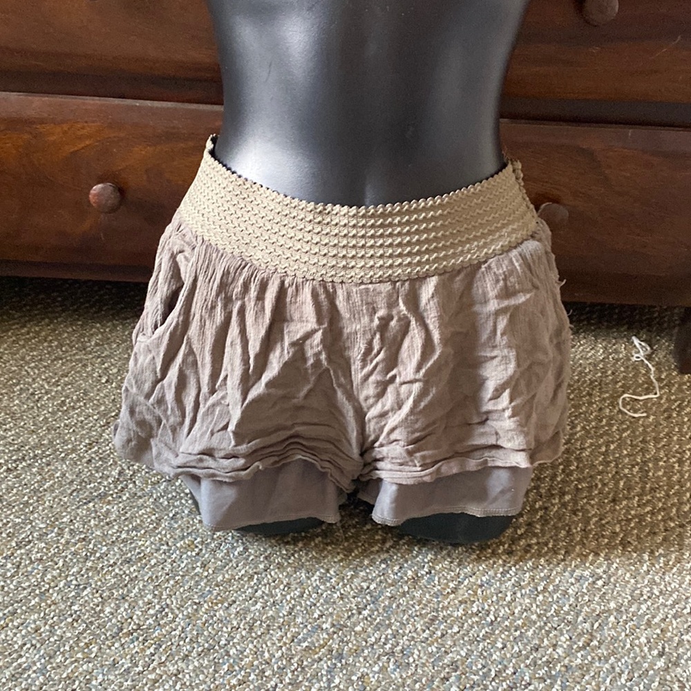 Olive Green Loose Booty Shorts